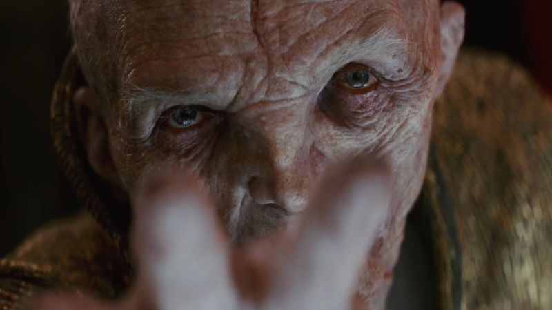 Snoke posiblemente usando sus habilidades de la Fuerza.